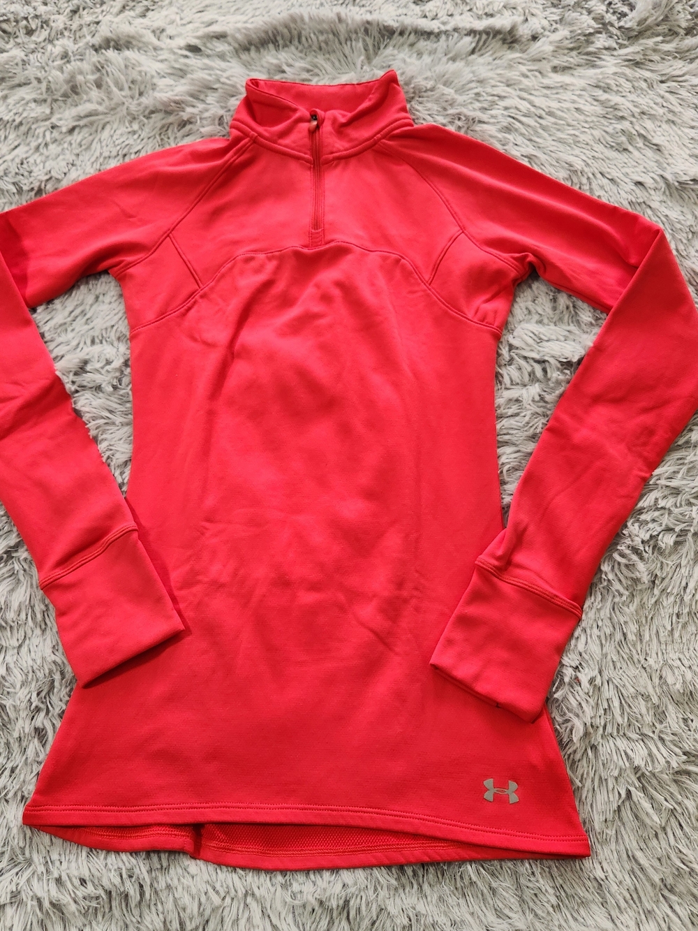 Under Armour Bright Red-Orange AllSeasonGear 1/4 Zip Long Sleeve Top